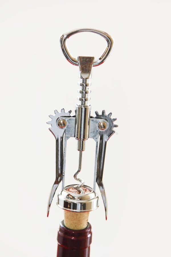Metal Corkscrew for Opening Bottles and Wine Corks Stock Photo Image