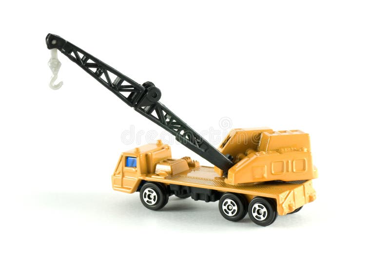 Metal crane toy truck stock image. Image of white, background 17202169