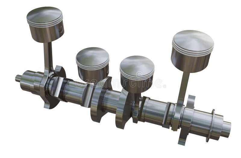Metal Crankshaft and 4 Pistons with Connecting Rods Stock Illustration - Illustration of mechanical, equipment: 210163870 Metal Crankshaft and 4 Pistons with Connecting Rods Stock Illustration - Illustration of mechanical, equipment: 210163870