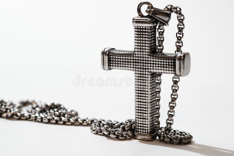 Metal Cross To Wear Around the Neck Stock Image - Image of christian ...