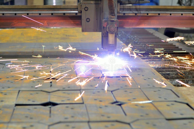 Metal Cutting. the Process of Cutting Metal Using Plasma Cutting Stock