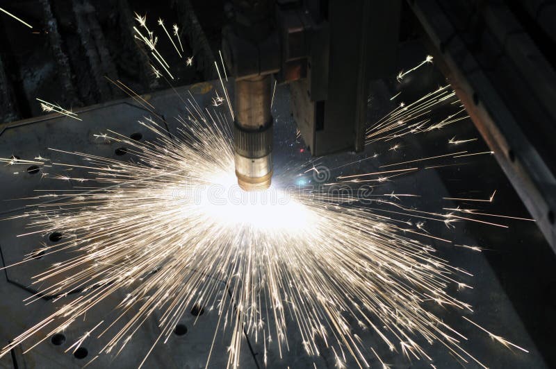 Metal Cutting. the Process of Cutting Metal Using Plasma Cutting Stock
