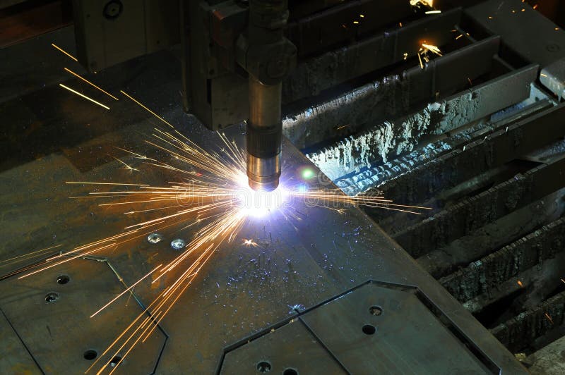 Metal Cutting. the Process of Cutting Metal Using Plasma Cutting Stock