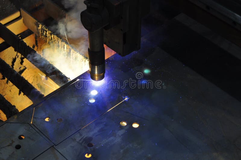Metal Cutting. the Process of Cutting Metal Using Plasma Cutting Stock