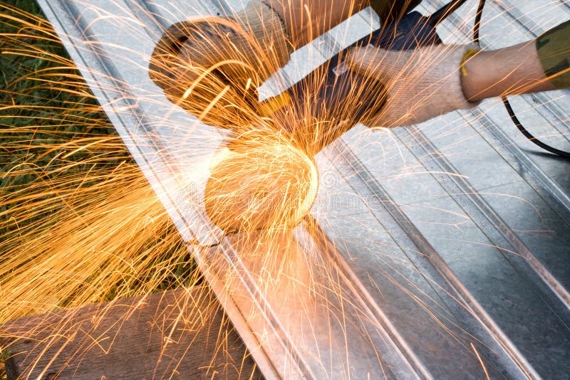 Metal cutting sparks stock photo. Image of sparkles, grating 2619198