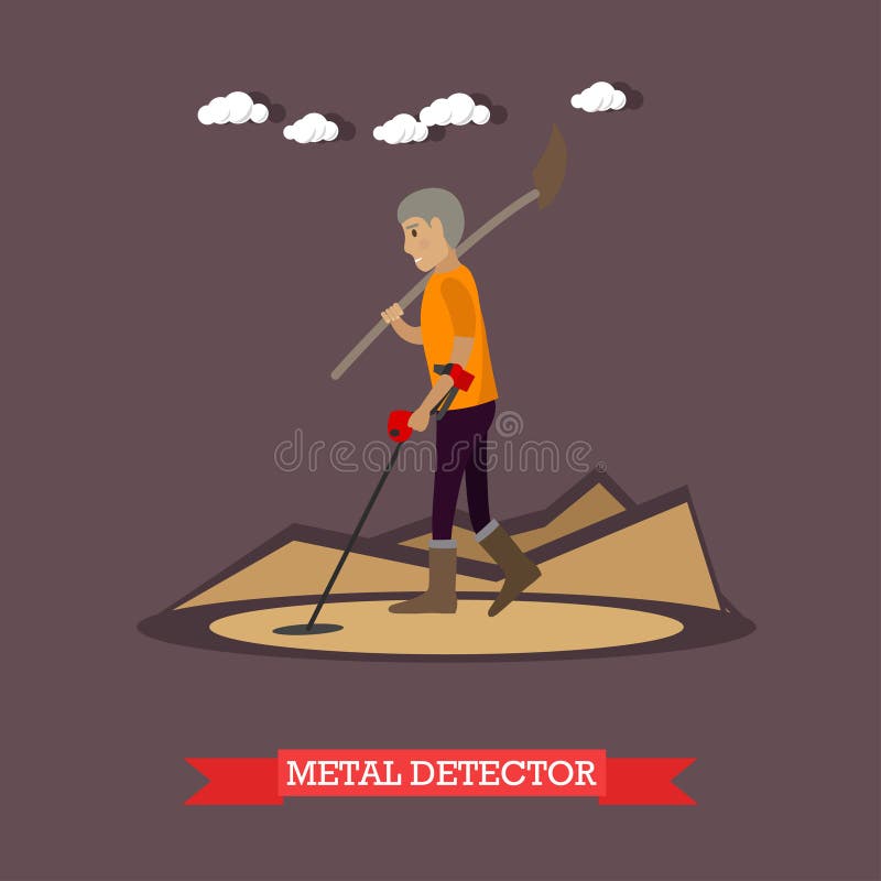 Cartoon Man Metal Detector Stock Illustrations 202 Cartoon Man Metal