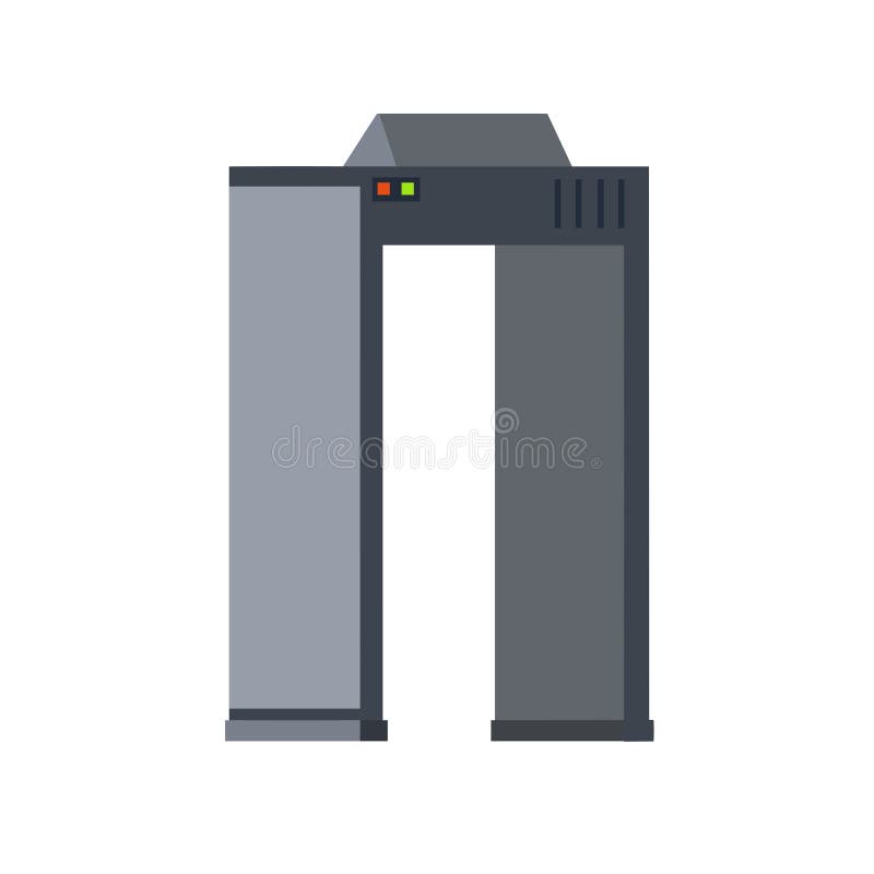 Metal Detector. Safety Frame. Checking Dangerous Items Stock Vector