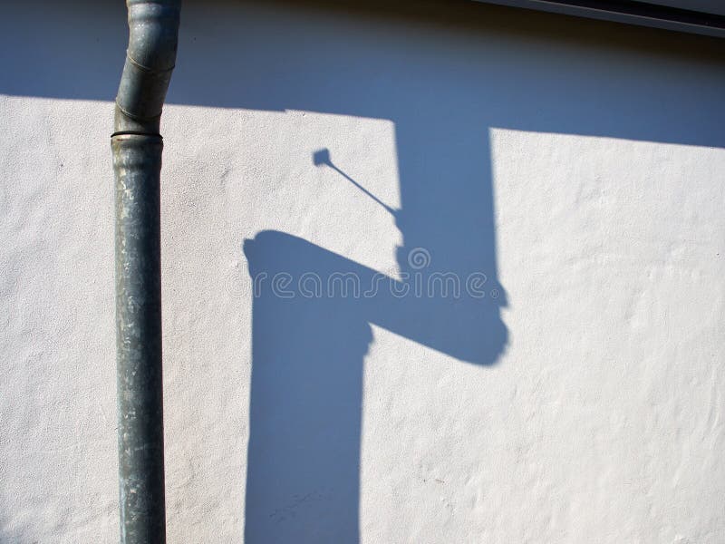 Metal Drain Pipe Against a White Wall Stock Image Image of steel, drain 78535335