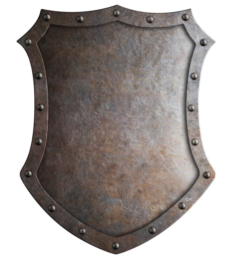 Metal el escudo alto medieval o el ejemplo aislado escudo de armas 3d libre illustration Metal el escudo alto medieval o el ejemplo aislado escudo de armas 3d libre illustration