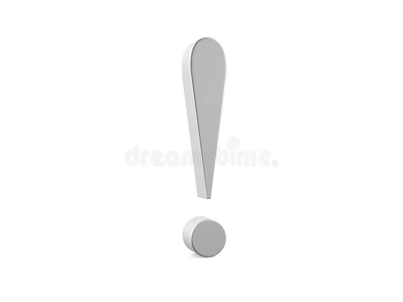 Metal exclamation mark symbol royalty free illustration