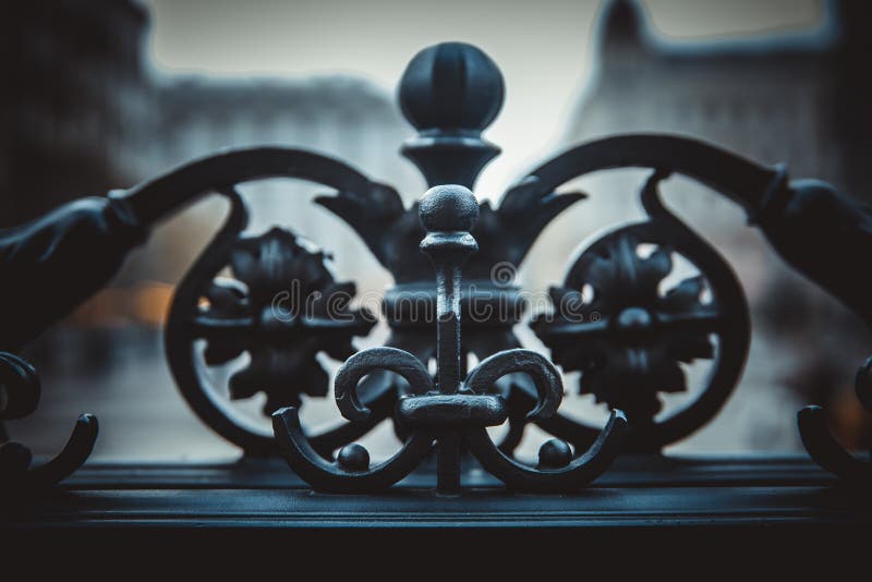 Iron Fence Metal Flower Decoration Stock Photo Image of decorative