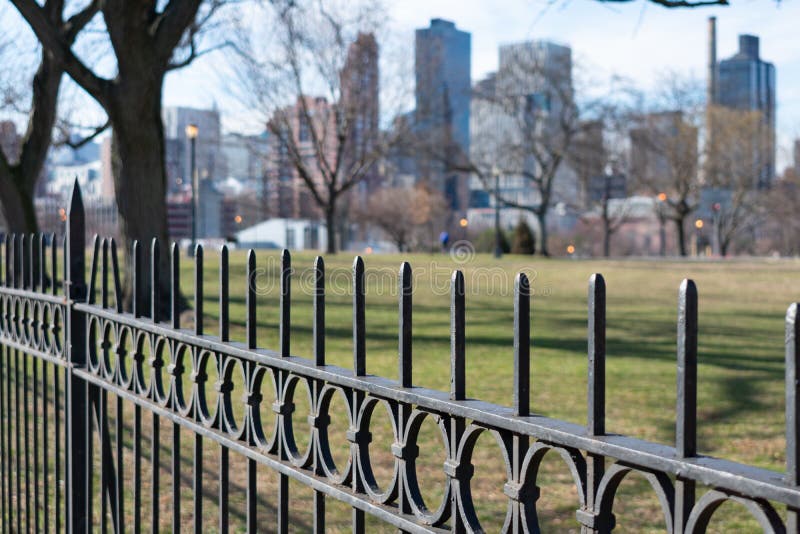 Metal Fence at Rainey Park in Astoria Queens New York