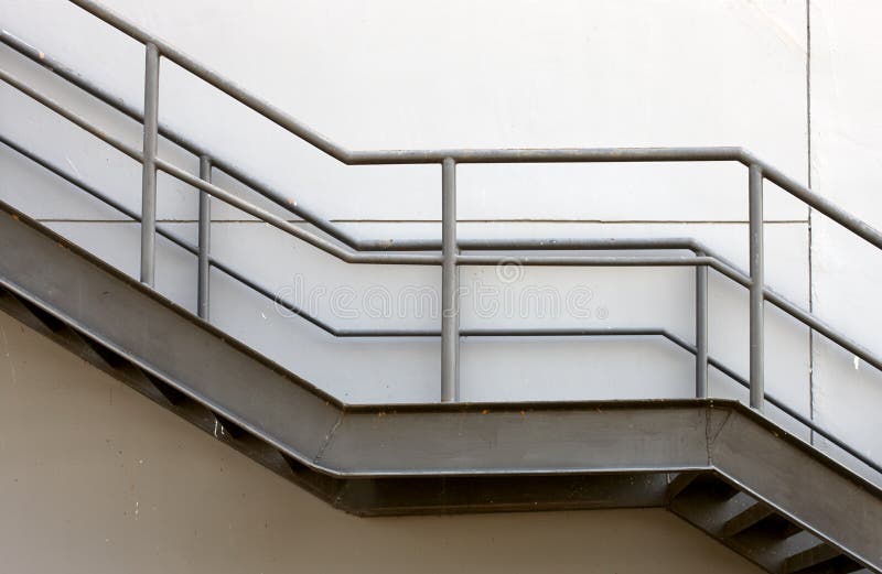Metal fire escape stock photo. Image of black, modern 65915222