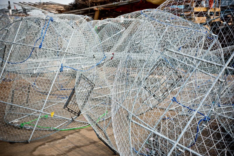 Metal fishing nets stock photo. Image of chaos, descriptive 67289366