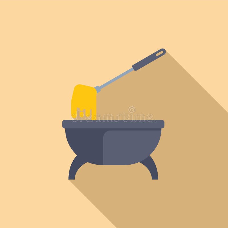 Metal fondue pot holding melted cheese with fondue fork royalty free illustration