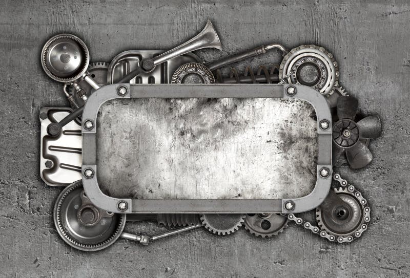 Metal frame and old auto spare parts car royalty free stock photography Metal frame and old auto spare parts car royalty free stock photography