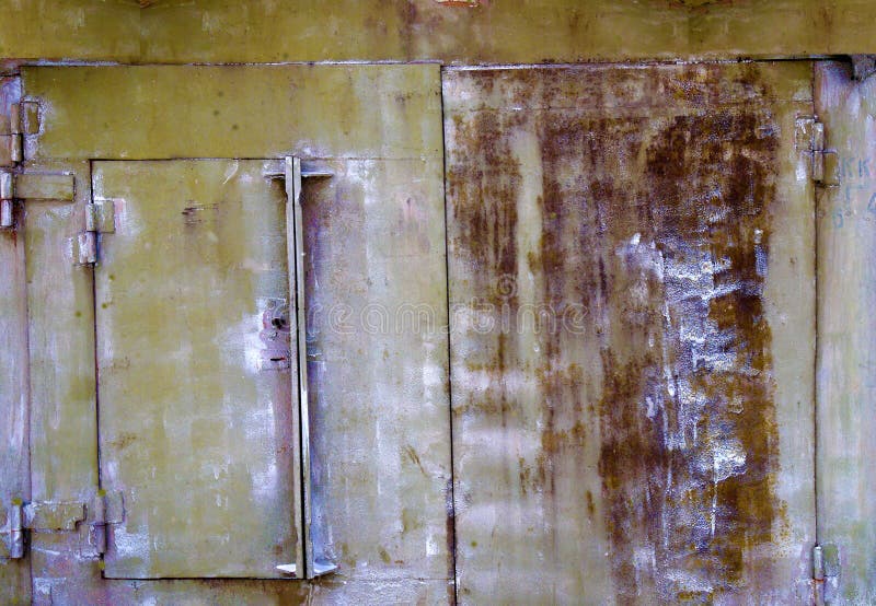 Metal Garage Doors As an Abstract Painting. Stock Photo Image of