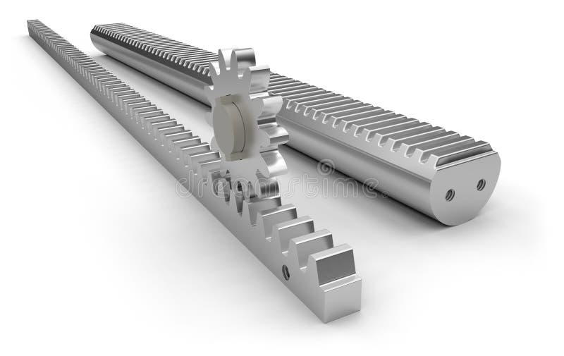 Rack Gear. Image Of A Rack With A Rolling Gear Wheel. Sliding Gate