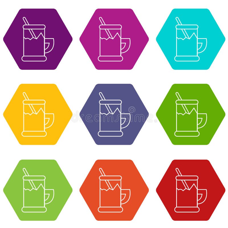Glass Cup Tea Icons 9 Set Stock Illustrations 172 Glass Cup Tea Icons 9 Set Stock