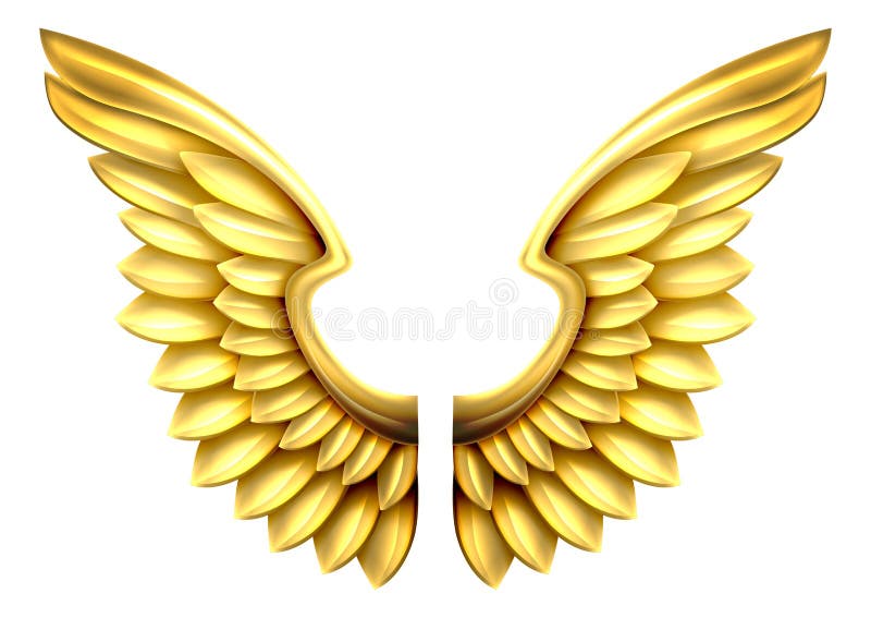 Metal Gold Wings stock vector. Illustration of emblem - 80546984