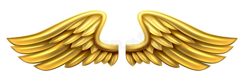 Metal Gold Wings stock vector. Illustration of angels - 59761909