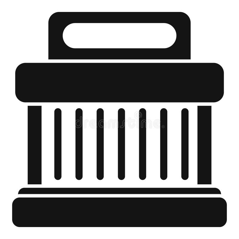 Metal grater for vegetables icon, simple style stock illustration
