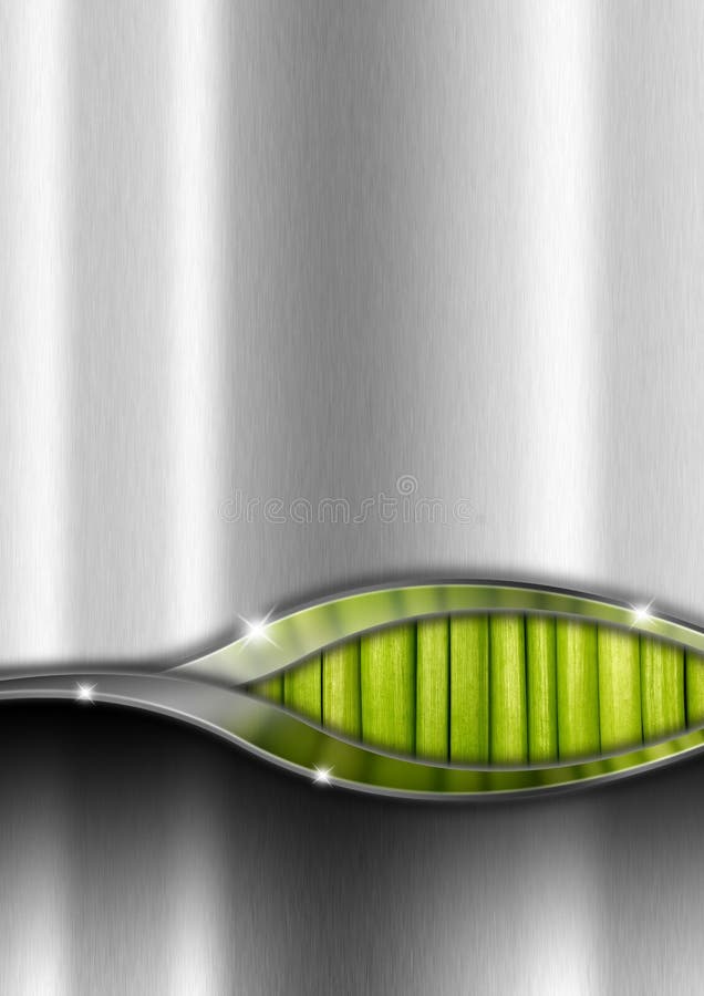 Metal and Green Organic Background