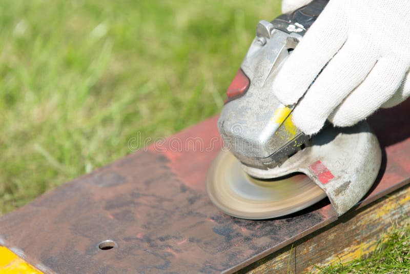 Car Repair Grinding To Remove Rust Stock Image Image of metal, tools