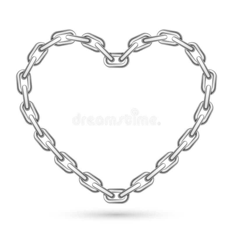 Metal Heart Shaped Chain stock vector. Illustration of metal 48595309