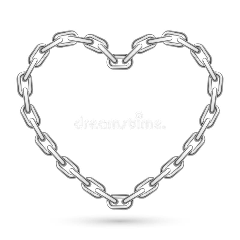 Metal Heart Shaped Chain stock vector. Illustration of metal - 48595309