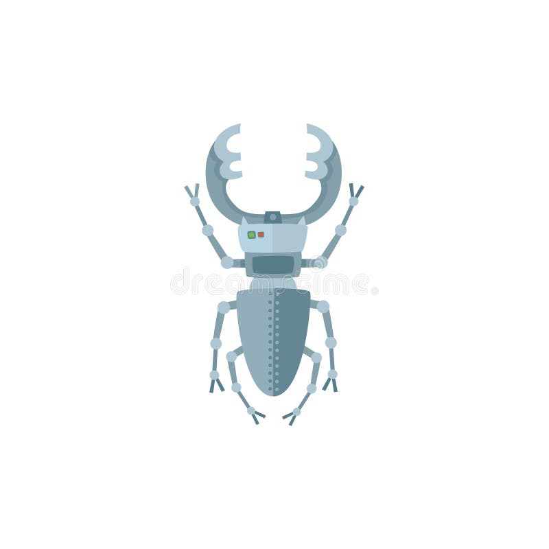 Metal insect, bug, beetle robot character, toy