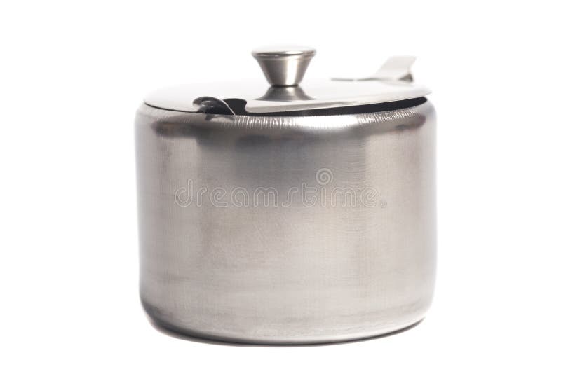 Metal Jar Container Isolated on White Background. Container for Spices