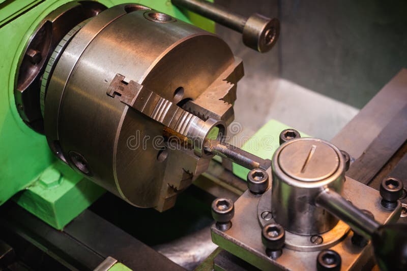 Metal Lathe at Work stock photo. Image of machinery 127950528
