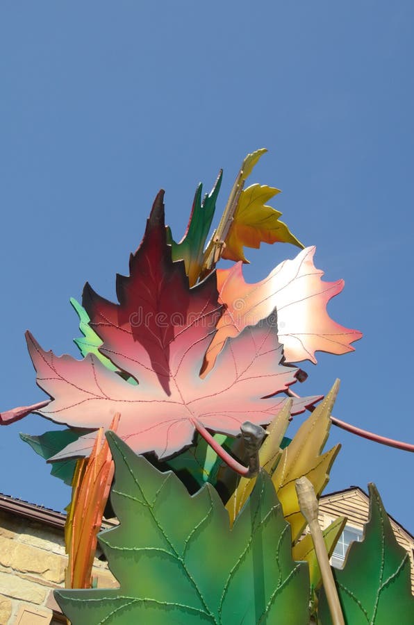 Metal leaves art stock photo. Image of greenery, leaves 46412928