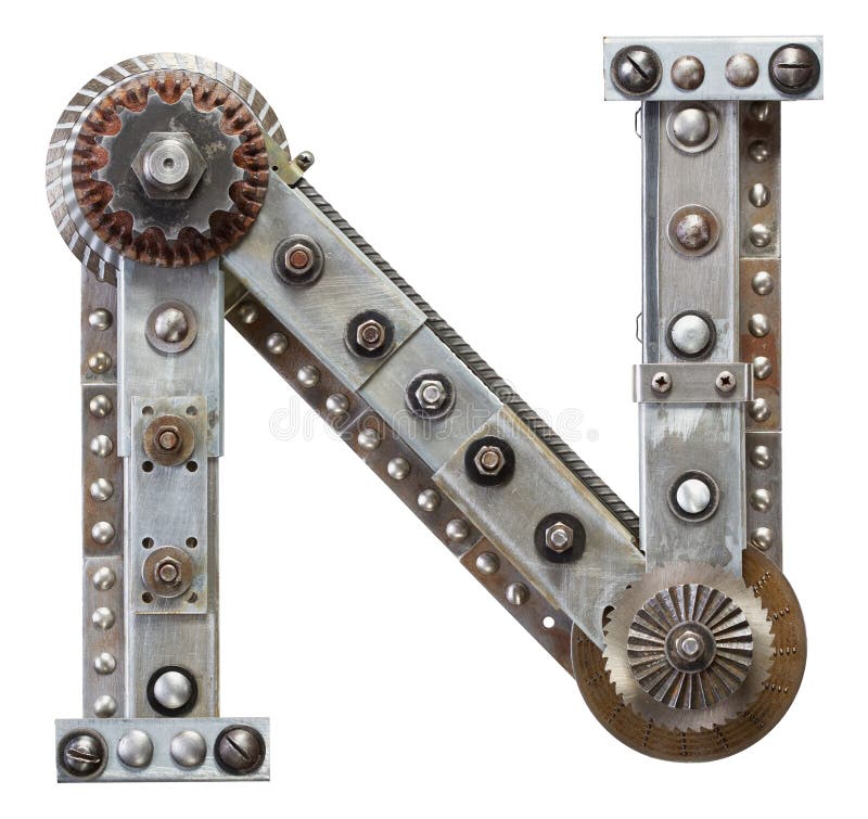 Industrial metal alphabet letter N. Metal n stock images, royalty-free photos and pictures
