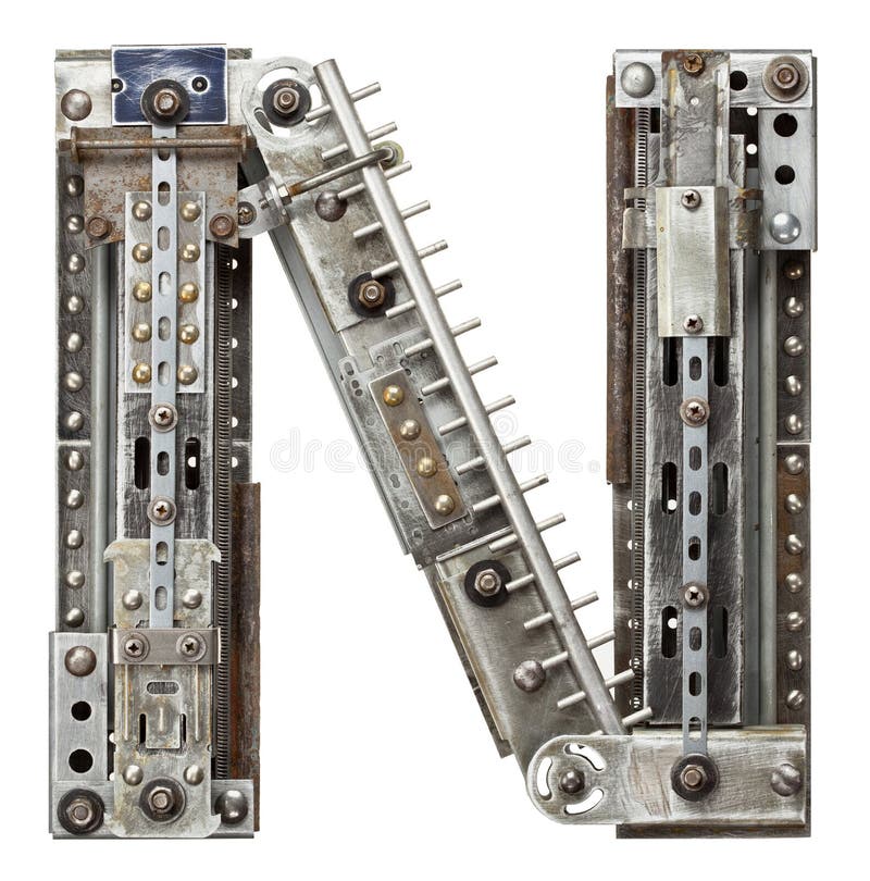Industrial metal alphabet letter N. Metal n stock images, royalty-free photos and pictures