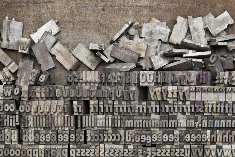 Metal letterpress printing blocks