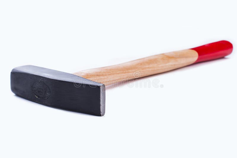Metal mallet on white background. royalty free stock photography