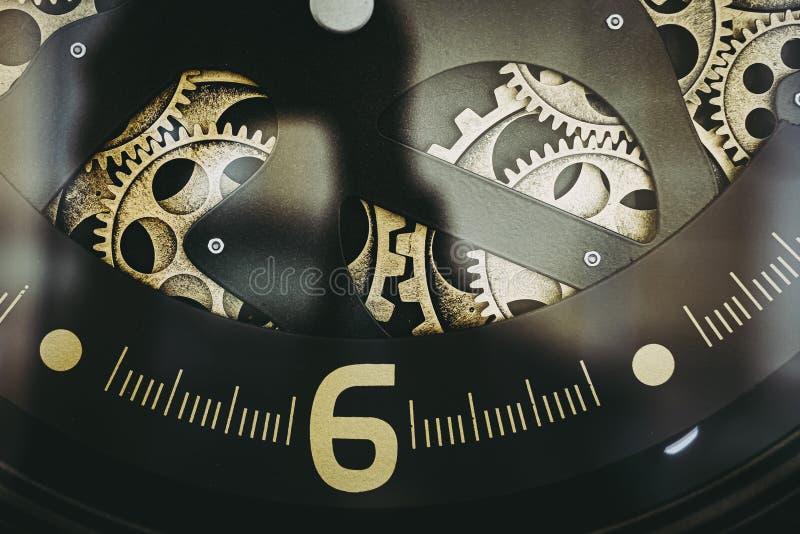 Metal Mechanism of a Clock Clockwork Wheels Stock Image Image of