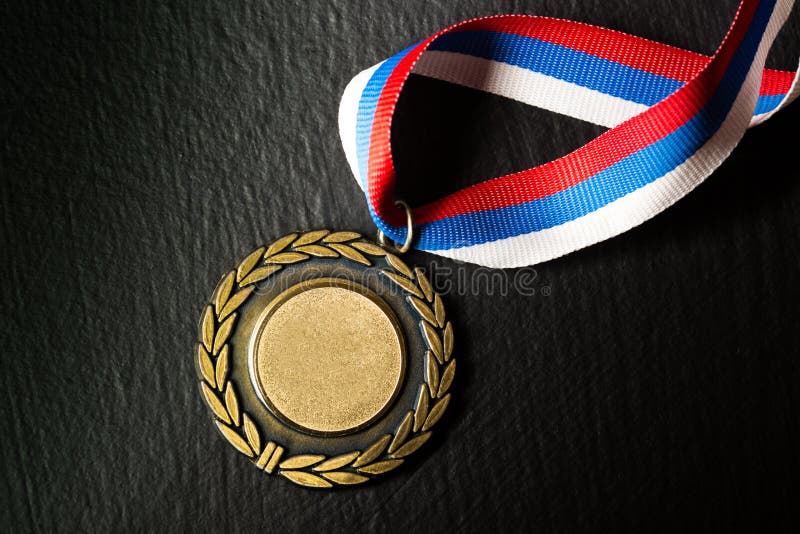 Metal medal stock image. Image of round, ribbon, prize 25924417
