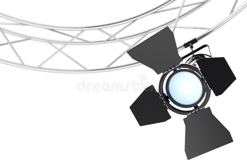 Metal Modern Stage Spotlight Construction. 3d Rendering royalty free illustration Metal Modern Stage Spotlight Construction. 3d Rendering royalty free illustration