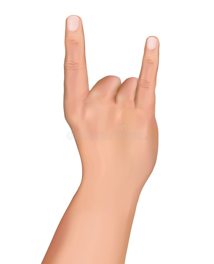 Metal music sign. Hand isolated