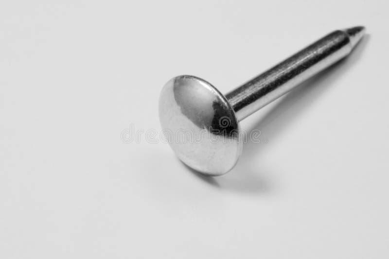 Metal Nail Isolated on White Background. Working Tools Stock Image