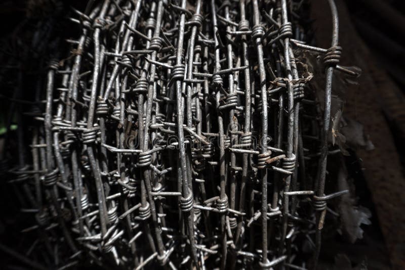 Barbed metal wire metal stock photo. Image of industrial 182641986