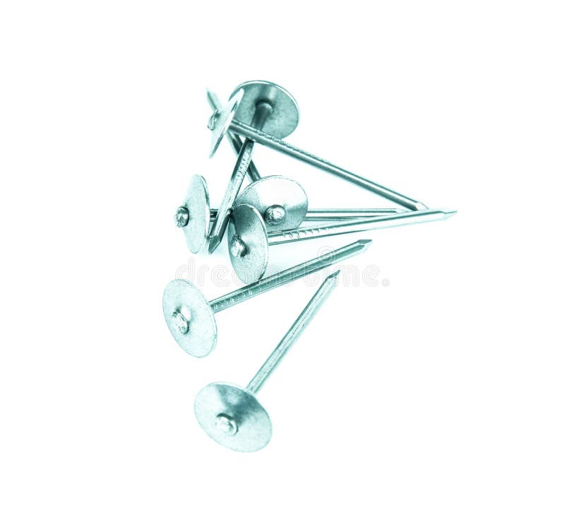 Metal Nails for Use with Corrugated Iron Stock Image Image of work
