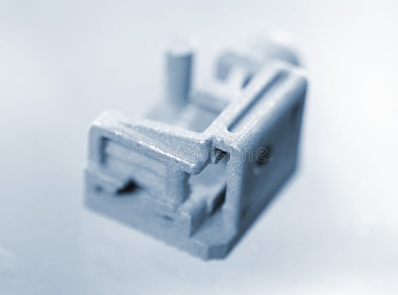 Metal object printed on 3D printer from metal powder Model created on 3D printer stock images