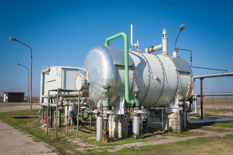 Metal oil tanks stock photo. Image of mechanism, pipeline 34466874