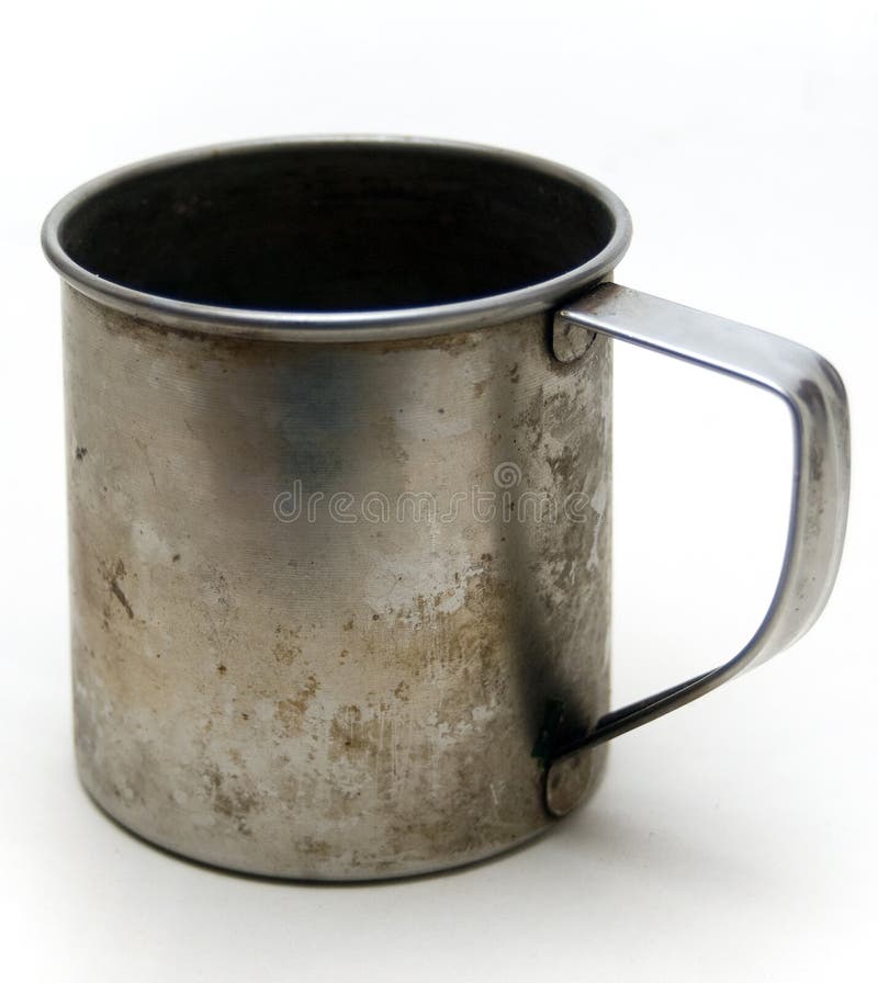 Metal old cup stock photo. Image of antique, iron, isolated - 10047706