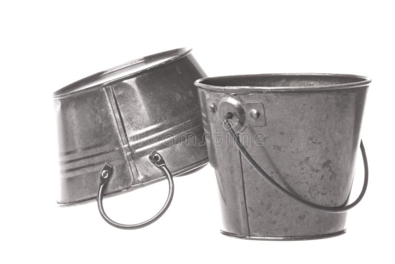 Metal Pails Isolated stock image. Image of collect, containers 10845987