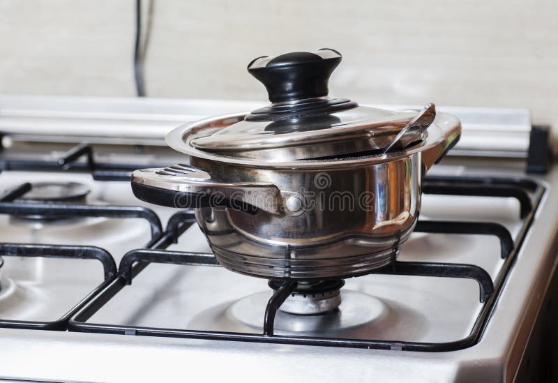 Boiling water stock photo. Image of skillet, cooking - 48776170